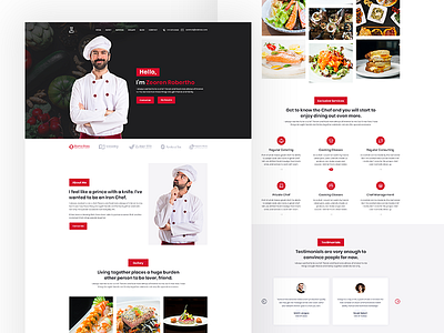 Chef Website UI Design branding colorful design envato landing page ui landingpage psd psd template typography website