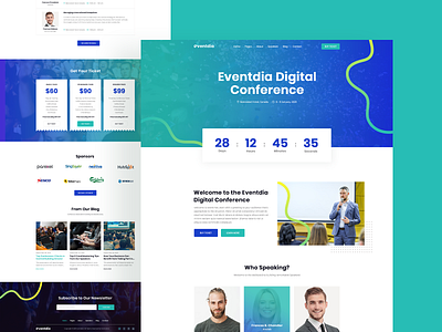 Event Landing Page clean design conference website event landing page event website landingpage trendy design ui uidesign uxdesign voidcoders website design website designer