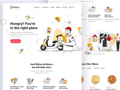 Daharo Landing Page - Food Delivery