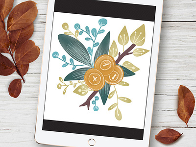 Drawing tutorial | Easy flower| Floral illustration | iPad Art