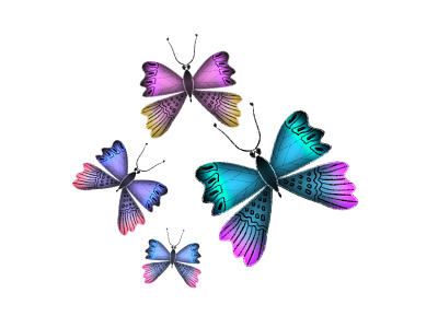 Butterflies inspired by nature in Procreate | iPad Art