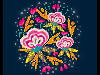Easy Bright Floral illustration 2 in Procreate | iPad Pro akanksha rawat branding composition decor decorative design elements floral graphic design illustration illustrator logo nature ui