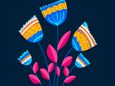 Easy Bright Digital Floral illustration in Procreate | iPad Art decor decoration decorative decorative elements elements floral flower illustration nature watercolor