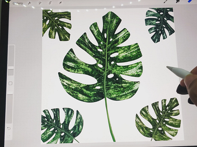 Monstera Leaf Illustration in Procreate | iPad Art | You Tube