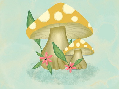 Easy Mushroom Illustration in Procreate | iPad Art