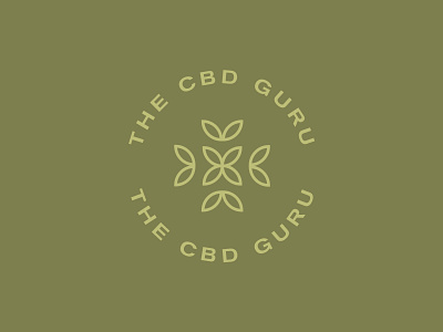 CBD Guru badge cannabis cbd circle green logo logo olive green