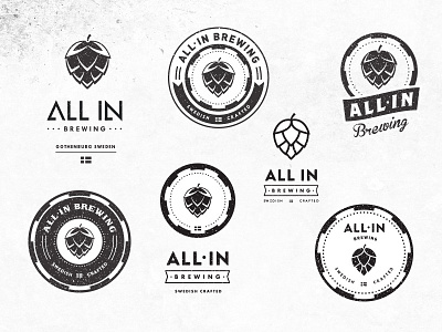 All In Brewing - the unwanted beer brewery brewing charcoa crafted flag gold hop hops icon logo swedish