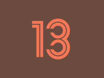 Thirteen 13 logo retro