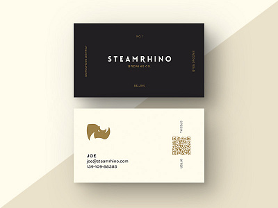 Biz cards ale beer beijing brewery craft gold rhino steampunk