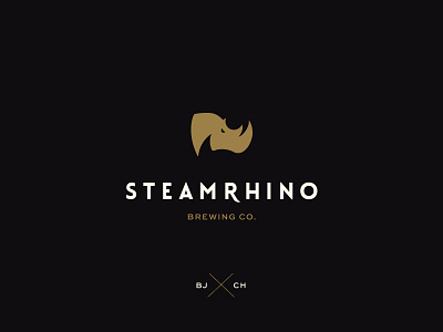 SteamRhino logo beijing brewery china company craftbeer logo rhino steampunk