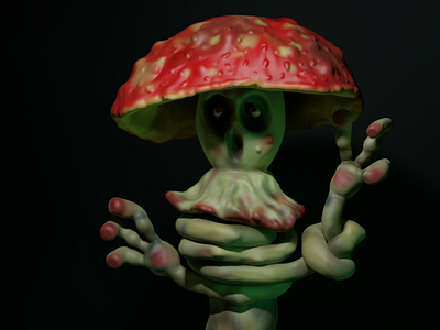 Scared Mushroom🍄 3d 3d art 3dcharacter character halloween