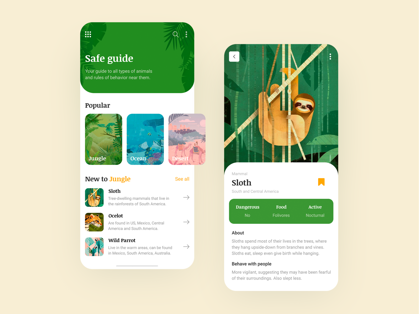 Animal guide Mobile app concept by Veronika Yeremenko on Dribbble