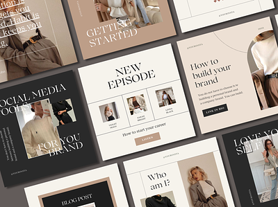 Instagram Feed for Coaches beige blog blogger canva template coach design fashion instagram instagram feed instagram post instagram template social media social media template template