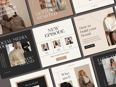 Instagram Feed for Coaches beige blog blogger canva template coach design fashion instagram instagram feed instagram post instagram template social media social media template template