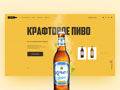 Craft Beer Concept beer clean concept craft creativity design landing ui ux web website yellow