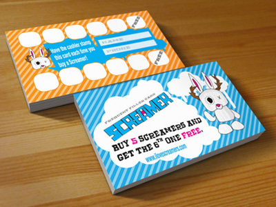"Screamer" Frequent Buyer cards business cards print
