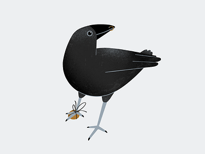 Inktober 2021 – Raven 2d animal art bird character characterillustration flat illo illustration inktober inktober2021 inktoberraven procreate raven