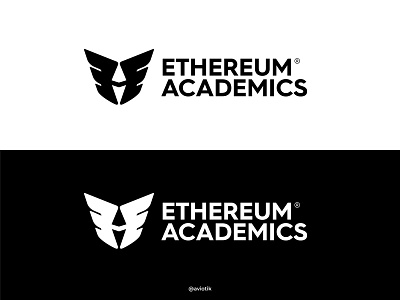 Ethereum Academics Logo (B/W) adobe brand branding clean design flat graphic graphic design graphicdesign icon identity illustration illustrator logo logodesign logotype minimal photoshop typography vector