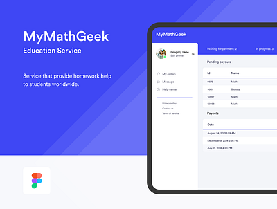 MyMathGeek − education platform/dashboard dailyui e learning education education app math platform service students uiux webdesign