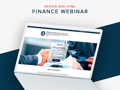 Landing page for financial webinar design landing page web