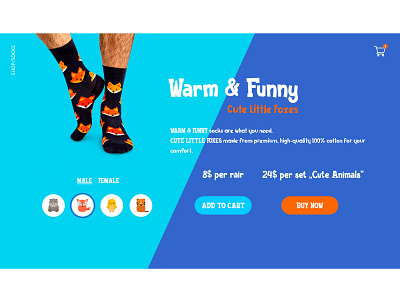 Single product - Cute socks 012 dailyui design landing page socks web