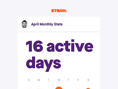 Strava Monthly Stats Email email visual design