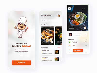 Cooking Corner appui branding food app materialdesign mobile app design motion graphics recipe app ui uidesign uiux uxdesign