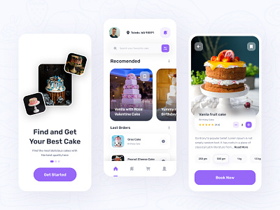 Cake Ordering App appui cake cake recipe cake shop home materialdesign mobile app design online order order online party receipe app shopping app store app ui uxdesign