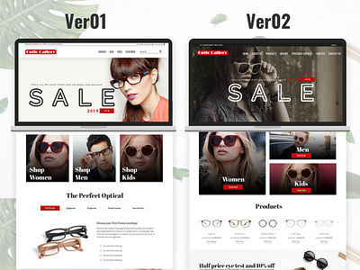 Optic gallery webshop website design