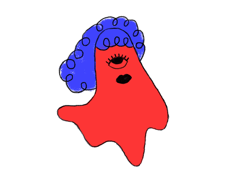 Blobby 1 abstract animation blinking blob character face gif hair in progress monsters
