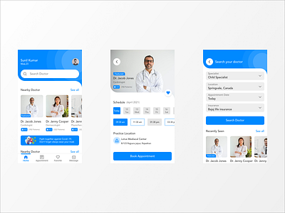 Online Doctor Appointment app UI