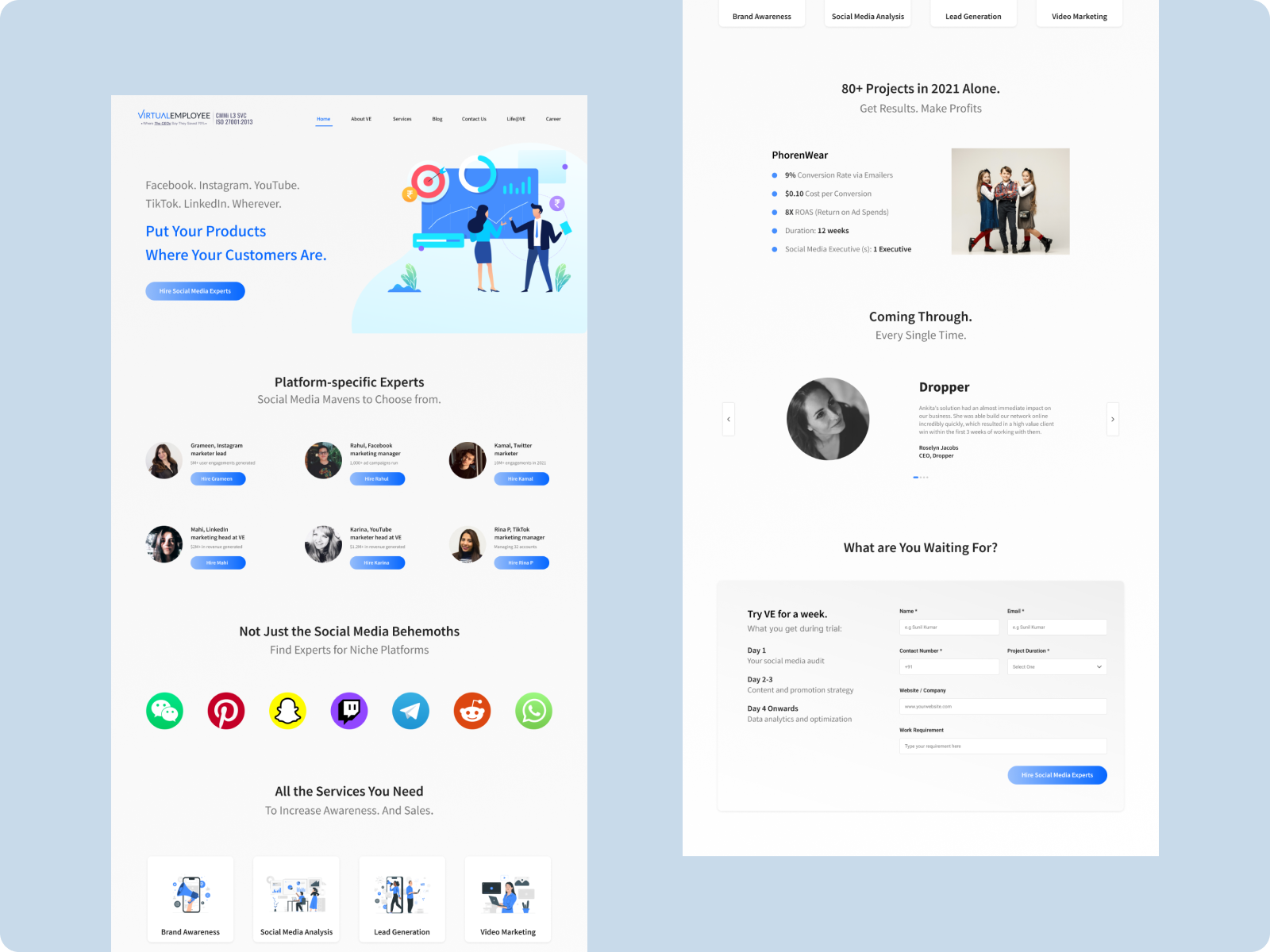Social media Landing Page by Sunil Kumar on Dribbble