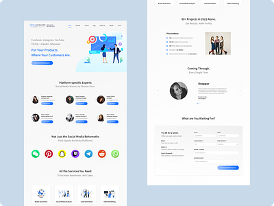 Social media 
Landing Page