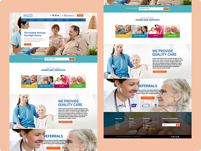 Homecare webpage homepage ui ux