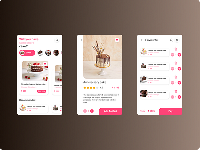 Cake Bakery ui design