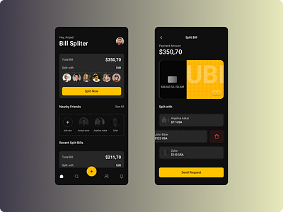 Bill Spliter App Ui design