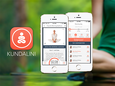 Kundalini Yoga app calm coach fitness ios mobile nature relaxing ui ux wellness yoga