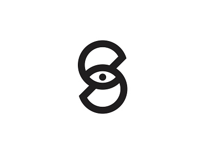 S is for security eye letter logo mark s security type