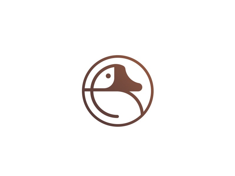 Mallard gradient animal signet logotype mark circle logo duck mallard