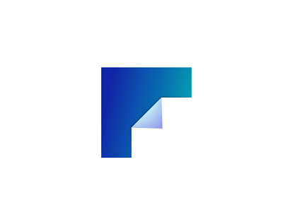 File blue data f icon letter logo mark minimal monogram paper sheet symbo typography