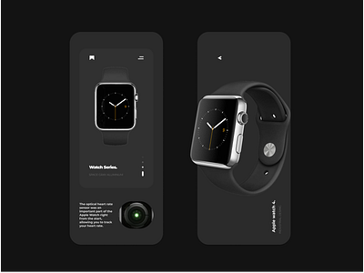 Minimalistic Apple Watch UI app apple watch clock dark design layout minimal minimalist mobile tech ui ux