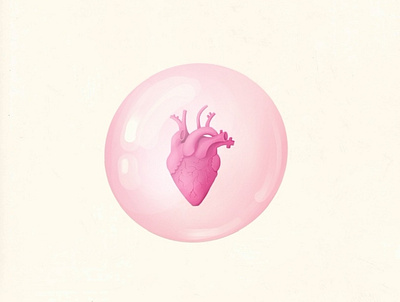 Bubble anatomical heart bubble bubble icon design drawing fragile heart heart drawing icon illustration illustration poster pink poster procreate transparent