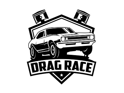Vintage Style logo drag graphic logo raing vintage