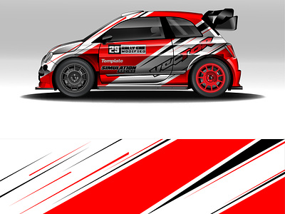 Racing car modification branding car design racing rally vector wrap