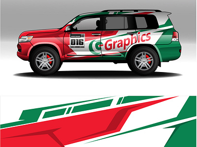 flat design for wraping car 2d design racinglivery vector wrap