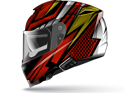 Motorcycle helmet design full vector design effect flat helmet vector wrap