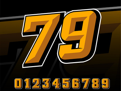 Racing number effect set branding clothing effect livery number racing