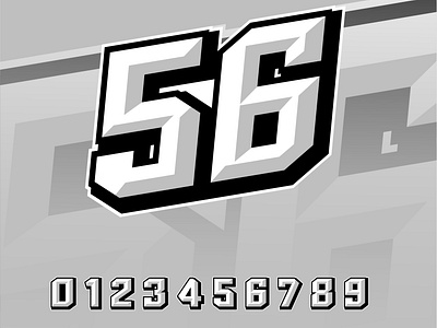 Racing number effect 56 design effect number racing sticker wrap