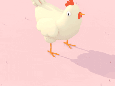 Chiken 3d animation illustration