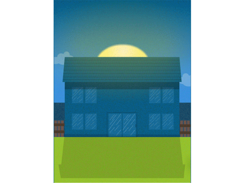 myhome animation ad animation backyard grain home house illustration noise